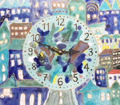 Keramik Wand-Uhr «City / Stadt»