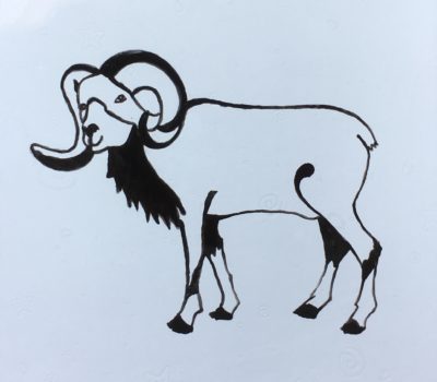 Keramik Wand-Platte «Capricorn / Steinbock»