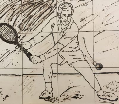 Keramik Wand-Bild «Tennis Player / Tennis-Spieler»