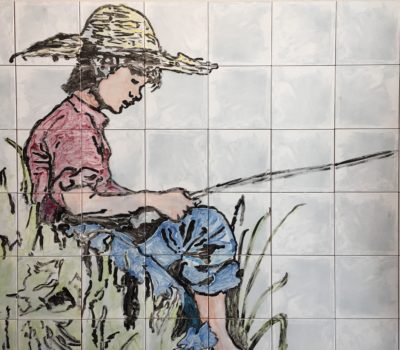 Keramik Wand-Bild «Fisher / Fischer»